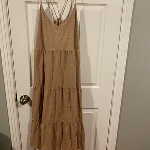 🆕 Old Navy NWT Beige Tiered Babydoll Dress w/ Pockets | Flowy Mini